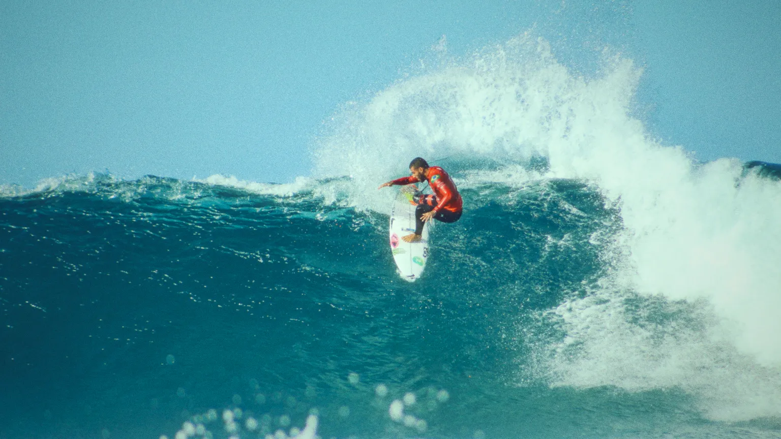 Surfer carving a wave, graded with the hance provia-100f look